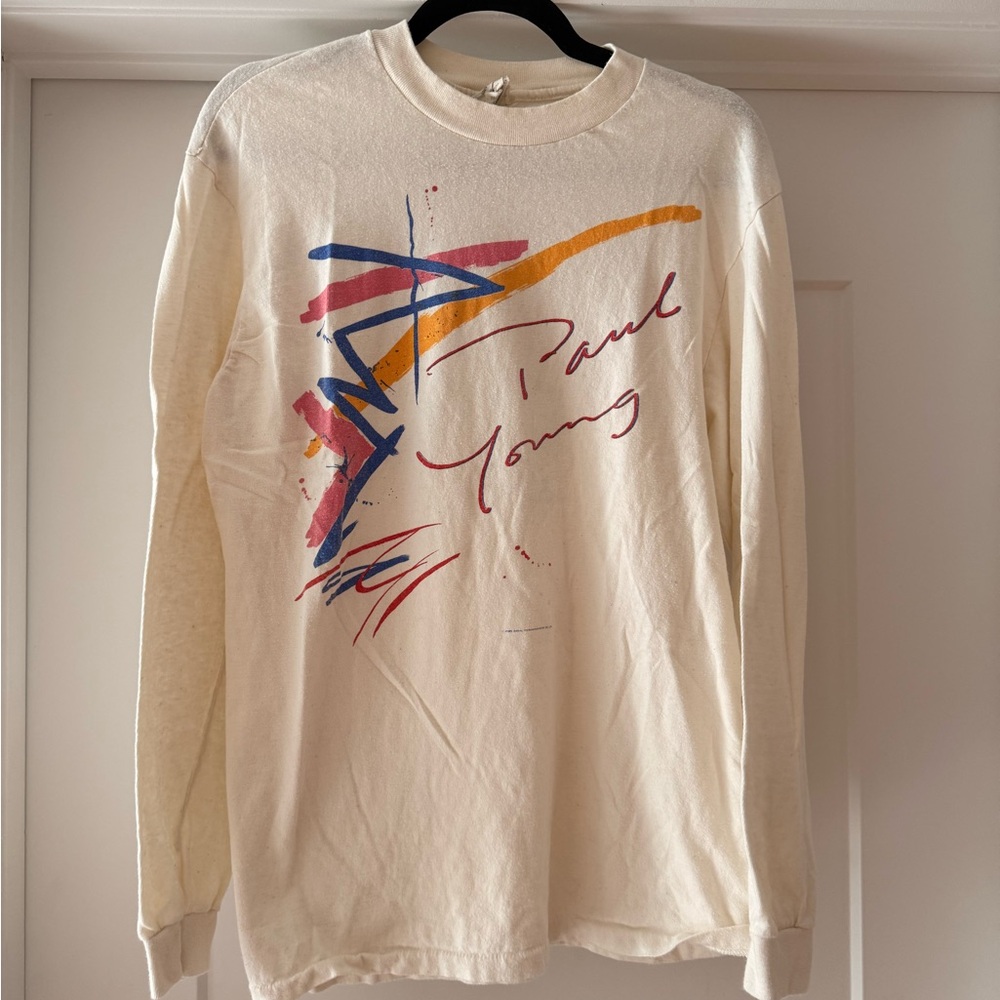 Cream Graphic Long Sleeve Shirt
